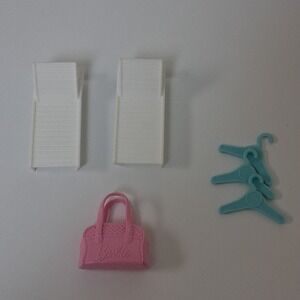 Barbie Extra Accessories Lot Lounge Chairs Bag & Hangers Mini Doll Furniture